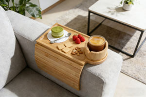ถาดวางแขนบนโซฟาทำจากไม้ไผ่, ที่วางเครื่องดื่มอเนกประสงค์โต๊ะข้างโซฟา - Product Image 4