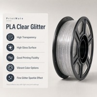 Filament d'imprimante 3D PrintMate PLA Transparent Pailleté 1,75 mm Effet Brillant Translucide avec Moule pour Art, Jouets et Modèles