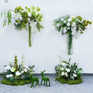 Boda Blanco Verde Colgante Arreglo de flores artificiales Estilo bosque Decoraciones navideñas - Product Image 1