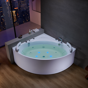 <span class=keywords><strong>Baignoire</strong></span> SPA d'angle de luxe à design cascade pour salle de bain intérieure, avec jets d'air massants et fonction Jacuzzi - Product Image 1