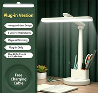 Lampe de lecture LED transfrontalière, lampe de bureau spécifique aux étudiants, lampe de dortoir à double usage (charge et branchement), porte-stylo pliable