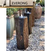 Colonnes de pierre de basalte noir hexagone naturel pilier de poteau de palissade pour la décoration extérieure de jardin