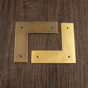 Chengyu a forma di <span class=keywords><strong>L</strong></span> con codice ad angolo retto in ottone a 90 gradi pezzo di fissaggio, rinforzante staffa metallica triangolare, rame puro - Product Image 2