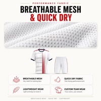 Ensemble d'uniformes de football personnalisés OEM ODM en polyester à séchage rapide, maillot et short de football en mesh pour équipes de club, vêtements de sport personnalisés en gros