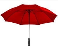Parapluie de soleil noir à manche droit pour extérieur, en tissu résistant aux chocs, design portable - 23 pouces, impression UV personnalisable, promotionnel