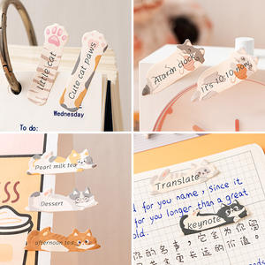 Blocs-notes autocollants chat de dessin animé, index mignons pour l'école, bloc-notes d'écriture, cadeau de classification de mémos DIY - Product Image 3