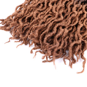 18 pulgadas rizado ondulado Gypsy Locs Ombre Crochet Hair Pre Looped Goddess Faux Locs pelo trenzado sintético para mujer africana - Product Image 4