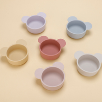 Bol pour bébé en silicone de qualité alimentaire, extra épais, non toxique, respectueux de l'environnement, avec un design animal personnalisé, pour l'alimentation des tout-petits, compatible micro-ondes et lave-vaisselle