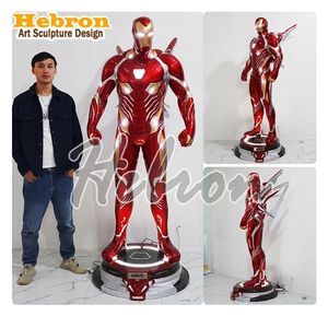 Statua in Resina di Iron Man dei Supereroi <span class=keywords><strong>Marvel</strong></span>, Personaggio Anime Robot, Decorazione Artistica Dipinta a Mano - Product Image 4