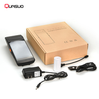 Qunsuo PDA 5501 Lecteur d'empreintes digitales et de codes-barres PDA Android avec mini-imprimante
