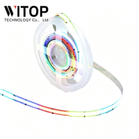 Bande LED RGBIC COB 12V 10mm, Lumière Couleurs Rêves Adressable avec Télécommande, Effet de Chasing Synchronisé à la Musique pour Décoration de Fête à Domicile et Rétroéclairage TV