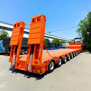 Semirremolque de Plataforma Baja de 8 Ejes y 120 Toneladas, de Alta Resistencia, con Escalera Hidráulica para Transporte de Contenedores - Product Image 1