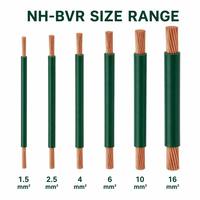 Fil de cuivre flexible en PVC ignifuge NH-BVR 450/750V, conforme à la norme IEC 60331, gainé de mica, basse tension, pour appareils électroménagers, éclairage d'urgence, incendie