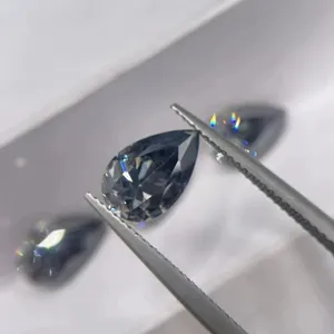 New Gray Color Pear Cut Loose Moissanite 1ct 2ct 3ct 4*6mm 5*8mm 7*10mm Colorful Moissanite Diamond For Making Jewelry
