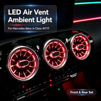 Lumière ambiante LED à 64 couleurs pour les aérateurs avant et arrière de la Mercedes Classe A W177 CLA C118, installation facile, lampe d'ambiance intérieure pour voiture