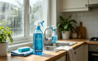 Solution de nettoyage de vitres écologique Cleanva sans traces, formule liquide qui élimine les taches d'eau et laisse une brillance cristalline pour