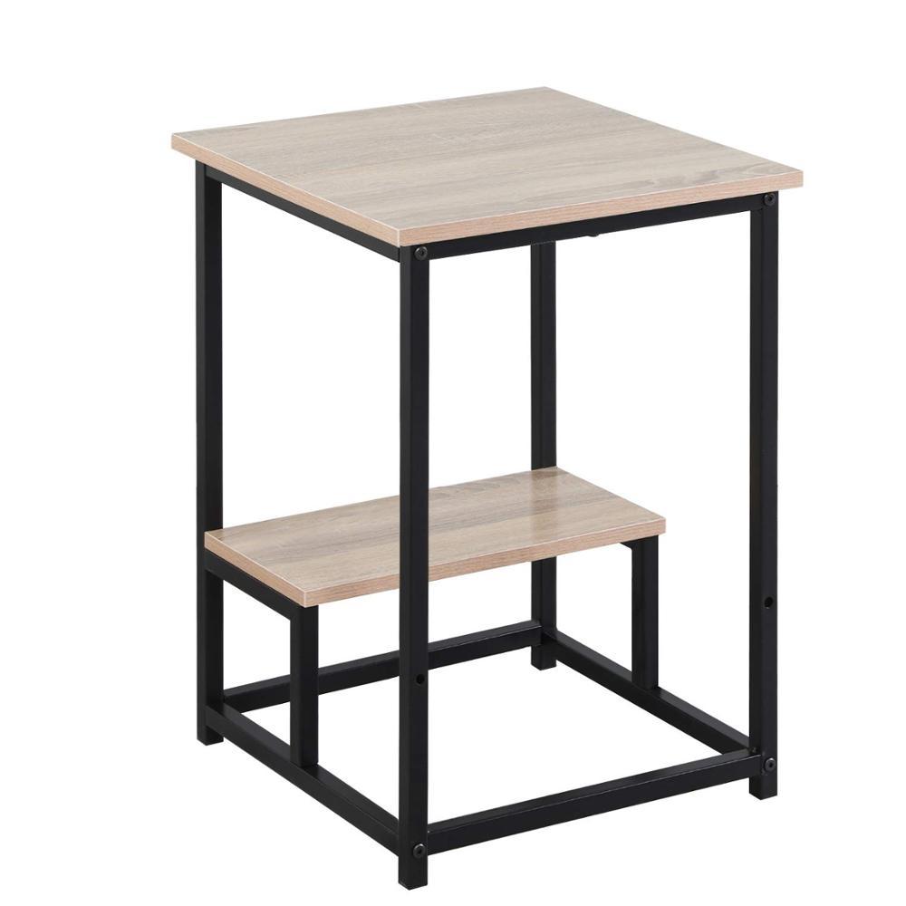 Table D'appoint moderne avec Étagère De Rangement table basse avec la jambe en métal
