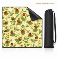 Tapis de mahjong Ladybug Garden sans règles, 31,5x31,5 pouces, cadeaux et accessoires de mahjong, cadeaux pour les amateurs de mahjong, tissu de mahjong