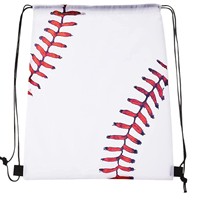 Sac de sport en polyester à cordon de serrage, imprimé softball et baseball, pour fitness en extérieur, best-seller pour influenceurs, stock en gros disponible