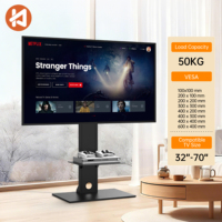 Khcoohoo ODM/OEM Stand TV Lantai Baja Dua Lapis untuk TV 32-70" Bersertifikasi CE Maks Vesa 600x400 Cina