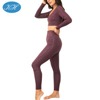 Vêtements de sport violet anti-glisse pour femmes, personnalisés, moulants, souples, violet, design sexy, nouvelle collection