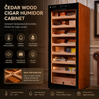 Humidor de luxe sur mesure en bois de cèdre avec contrôle de la température et de l'humidité, grande vitrine de présentation de cigares