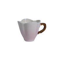 Tasse à thé en céramique de style chinois, inspirée du Zen, avec poignée en rotin, dégradé de couleurs, faite à la main, résistante à la chaleur, élégante