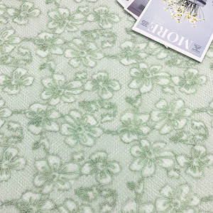 Usine directe broderie dentelle tissu dames sous-vêtements pyjamas haut de gamme femmes décoration de mariage brodé dentelle tissu - Product Image 3