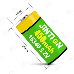 Jintion 16340 450mah 3.2v תאי סוללה 16340 lifepo4 סוללה נטענת 16340 lifepo4 תא סוללה נטענת עבור יעילות 85177 אור - Product Image 2