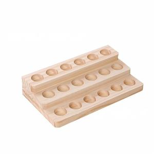 Caja de almacenamiento de madera de bambú, caja de embalaje de esmalte de uñas de aceite esencial de rejilla múltiple con compartimento extraíble, caja de madera personalizada - Product Image 1