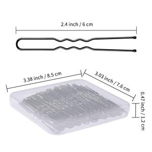 Caja de 200 Unidades de Pasadores Metálicos Negros en Forma de U de 5cm/5.5cm para el Cabello, para Mujeres y Niñas, Estilo Europeo/Americano, para Fiestas - Product Image 2