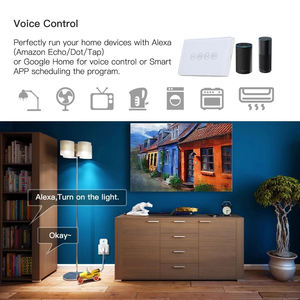 US Standard Touch Glass Panel Double Key Rideau Switch Smart Life Tuya App <span class=keywords><strong>WiFi</strong></span> Commande Vocale Domotique Smart Wall Switch - Product Image 5