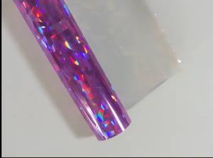 Rollo de Lámina de Transferencia PET con Patrón de Cristal de Rosa Holográfico Estampado en Caliente para la Fabricación de Señuelos de Pesca - Product Image 4
