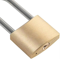 Cadenas extérieur résistant aux intempéries, manille en acier, corps en laiton massif, serrure à longue manille antirouille de qualité marine pour le stockage des hangars