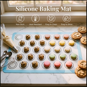 Plaque <span class=keywords><strong>de</strong></span> cuisson en silicone <span class=keywords><strong>de</strong></span> qualité alimentaire avec marquage <span class=keywords><strong>macaron</strong></span>, antiadhésive, réutilisable, logo personnalisé - Product Image 2