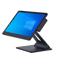 Ventes chaudes POS-0093 Écran tactile 15,6 pouces Windows Tout-en-un Système de caisse enregistreuse Base pliable