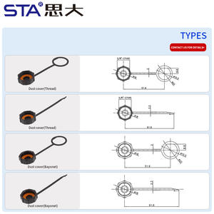 E10 nối bụi cap không thấm nước lưỡi lê ren lỗ tròn Latch loại bảo vệ Bìa Bảng điều khiển gắn vỏ cắm - Product Image 5
