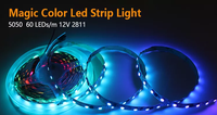 Programmable 60Leds WS 2811 1903 12V Adressable 60Leds/m 5050 Pixel RGB Strip Light CE Rohs FCC Magic Color LED Strip IP65