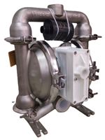 Bomba Neumática de Doble Diafragma Wilden P4/SSAPP/TNU/TF/STF/0014 con Carcasa de Acero Inoxidable y PTFE o Neopreno
