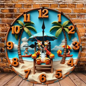 Round Wooden Wall <b>Clock</b> 25x25Cm Silent Non Ticking Nordic Living Room Decor <b>Clock</b> - Product Image 5