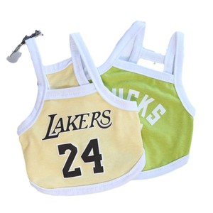 Maillot de sport pour chien, veste imprimée Golden State Warriors Bulls Lakers Bucks, vêtements d'été pour petits chiens Teddy Bichon - Product Image 4