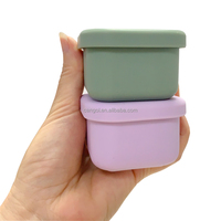Conteneur à sauce en silicone de qualité alimentaire, mini-gobelet à condiments étanche, sans BPA, conteneur portable pour vinaigrette pour boîte à lunch bento