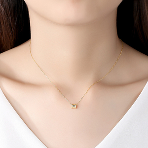 CZCITY minimalismo collana in argento Sterling 925 dorato collana con ciondolo natalizio tendenza - Product Image 3