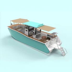 29ft 8.8m Totalmente Soldado <span class=keywords><strong>Twin</strong></span> <span class=keywords><strong>Hull</strong></span> Cat <span class=keywords><strong>Boat</strong></span> Center Console Alumínio Catamarã Barco De Pesca para Venda - Product Image 6