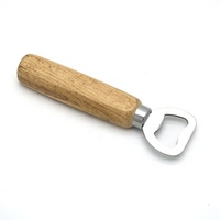 Premiums Cheap Kitchen Bar Restaurant Tool Metal Stainless Steel Blade Speed Beer Bottle Opener With Wood Handle Handheld