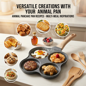 E-Top Poêle à œufs antiadhésive 4-en-1 avec logo coloré, petit emballage, pour cuisine, cuisson, et emballage personnalisé - Product Image 6