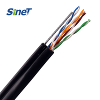 Kabel jaringan 5e kucing pendukung sendiri luar ruangan kawat baja sayang-untai padat UTP tembaga FTP dengan kabel Messenger