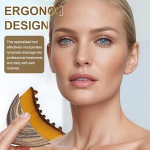 Brosse de massage lymphatique pour le visage à poils doux, outil de sculpture faciale, anti-gonflement, brosse sèche, masseur Gua Sha - Product Image 2