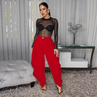Pantalon Ballon Plissé Taille Haute Ample pour Femme, Style Urbain, Grande Taille, Multicolore, Couleur Unie, Décontracté, Design Unique, pour la Danse