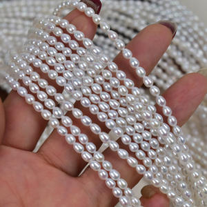 Perlas Sueltas de Agua Dulce Naturales, Semiterminadas, Blancas y Rosas, de 3-3.5mm, para Accesorios de Joyería DIY, Hilo de Zhuji - Product Image 1